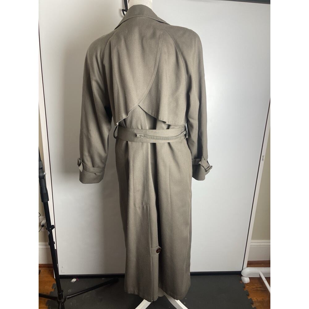 Vintage London Fog Women’s Trench Long Coat Khaki Notch Lapel Belted Size 6 - Picture 7 of 12